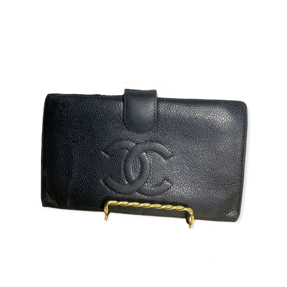 CHANEL Authentic CC CAVIAR Leather Black